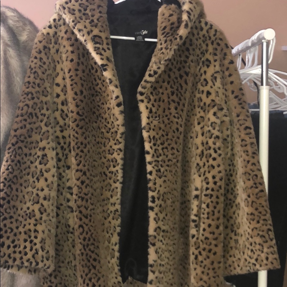 Faux fur cheetah print jacket
